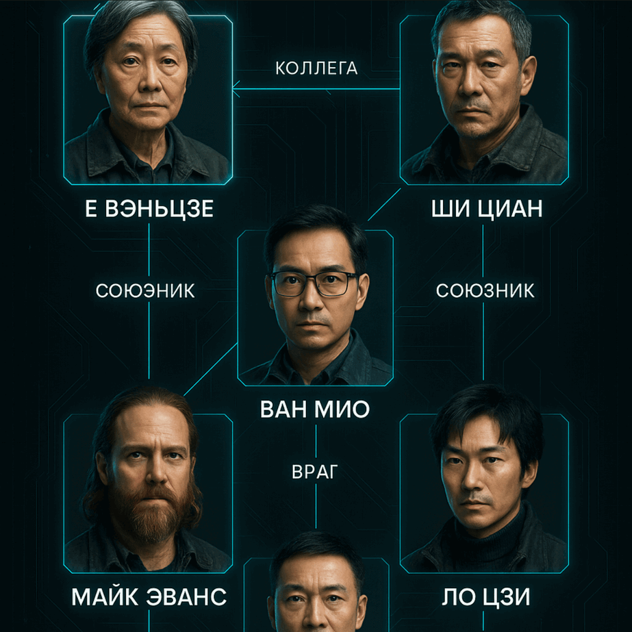 карта персонажей задачи трёх тел