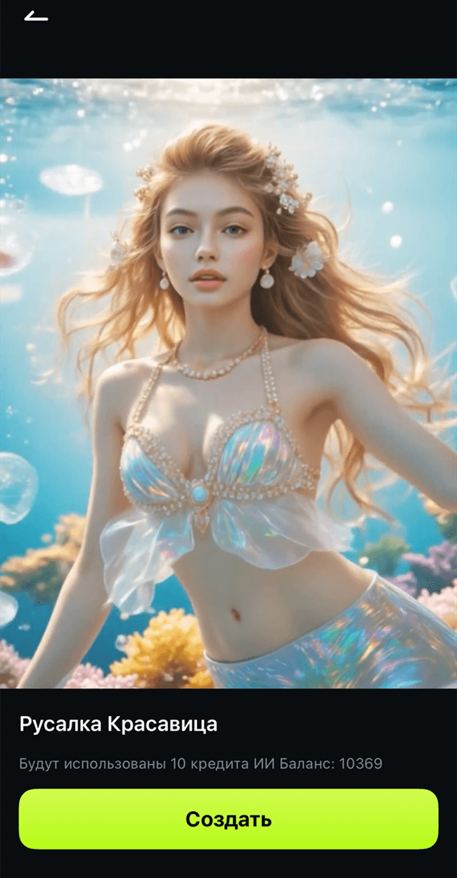 generate ai mermaid transformation video filmora